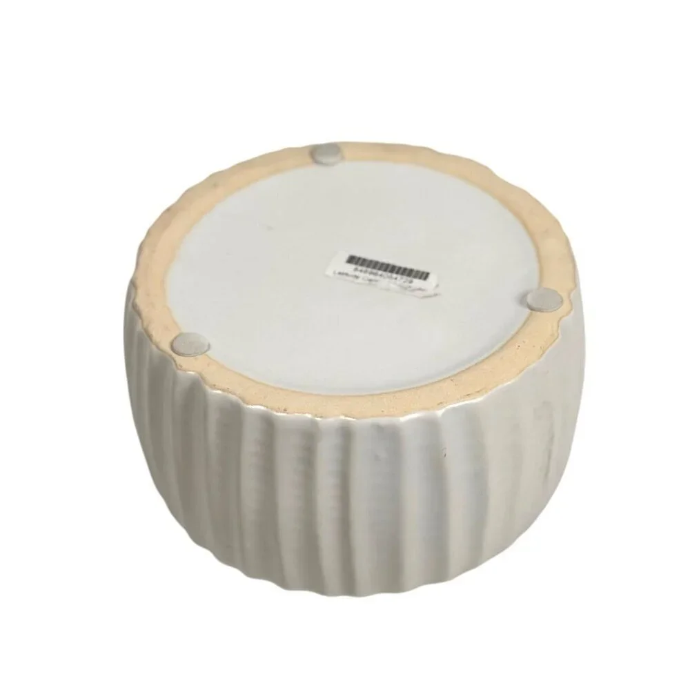 White Ceramic Cylindrical Vase Mid Century Small Minimalist Monochrome